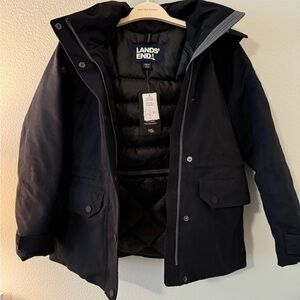 Lands End hyperdry water resistant down jacket